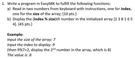 Solved Please write this only in 68k Assembly not any other | Chegg.com