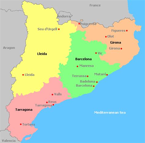 CATALONIA SPAIN MAP - Imsa Kolese