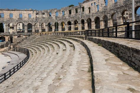 Pula Arena Amphitheatre in Croatia Stock Photo - Image of europe ...