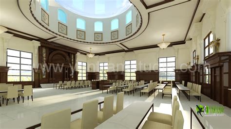 3D Interior Design Rendering for Community Hall - Land8