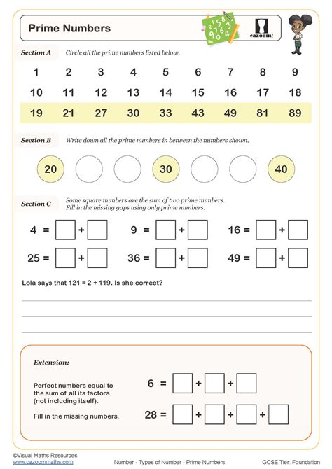 Prime Numbers Worksheet | Fun and Engaging PDF Worksheets