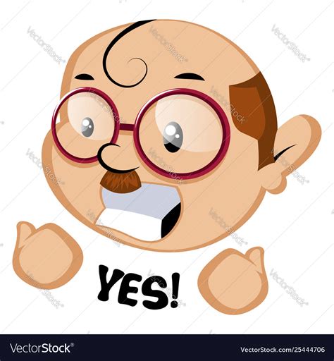 Funny human emoji with a yes sign on white Vector Image