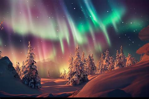 Premium Photo | Aurora borealis on night sky