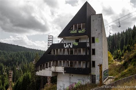 The Olympic ski jumps and former Hotel Igman in Bosnia and Herzegovina