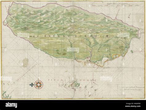 1640 Map of Formosa-Taiwan by Dutch 荷蘭人所繪福爾摩沙-臺灣 Stock Photo - Alamy