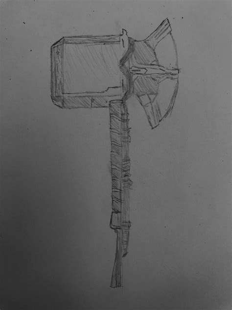 Heres a drawing I drew of Mjolnir and Stormbreaker the other day ...