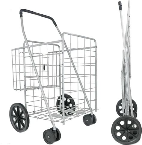 JUMBO FOLDING SHOPPING Cart,Collapsible Shopping Cart with Double ...