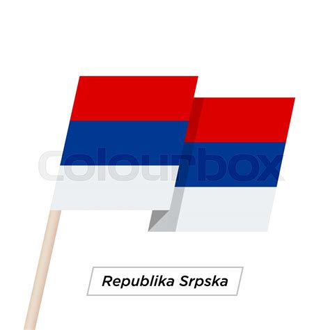 Republika Srpska Ribbon Waving Flag Isolated on White. Vector ...