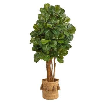 Tangkula Artificial Tree 2-pack Artificial Fiddle Leaf Fig Tree For Indoor & Outdoor : Target