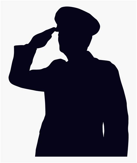 Saluting Soldier - Soldier Salute Silhouette Png, Transparent Png - kindpng