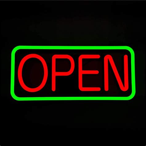 Amazon.com : MaxLit 21'' X 10'' New Ultra Bright LED Neon Sign - Open - Remote Controlled (Green ...