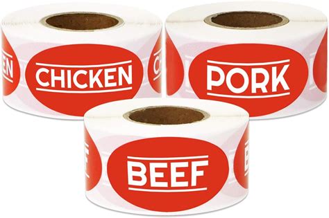 Amazon.com : Meat Labels Bundle - 1.75 x 1 Inch Beef/Chicken/Pork Meat ...