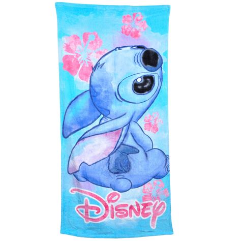 Stitch Floral Cotton Bath and Beach Towel Blue 58x28 | Lilo, stitch ...