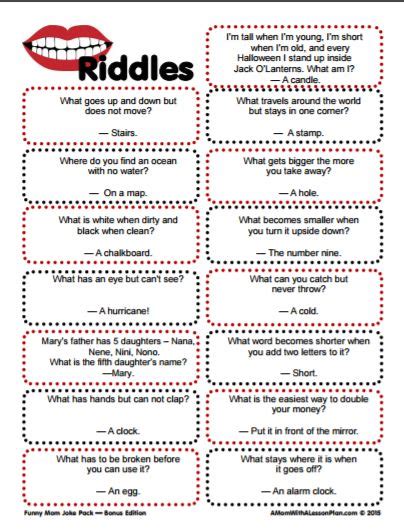 Clever Riddles for Kids with Answers (printable riddles!)