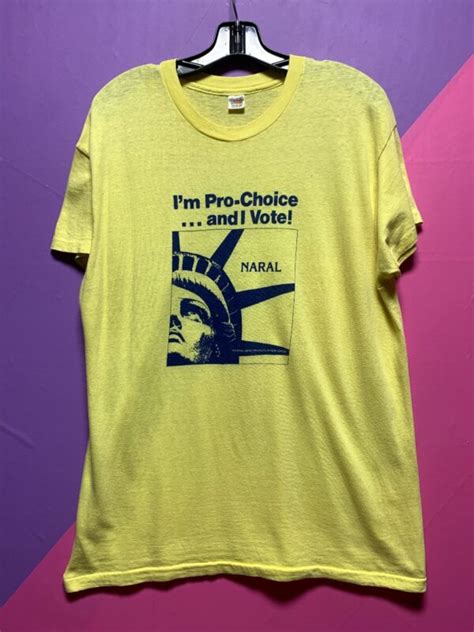 Late 1970s Early 1980s Pro-choice And I Vote Naral Logo Design Single Stitch T-shirt | Boardwalk ...