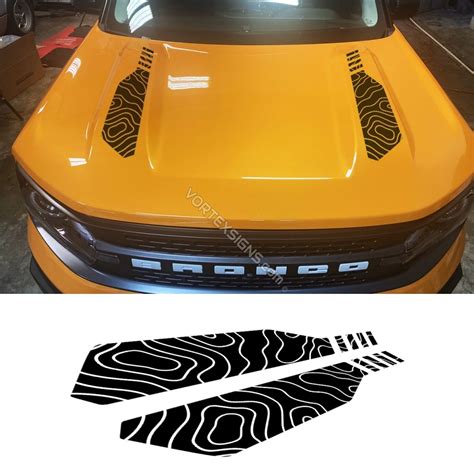 Topographical hood stripes for Ford Bronco Sport