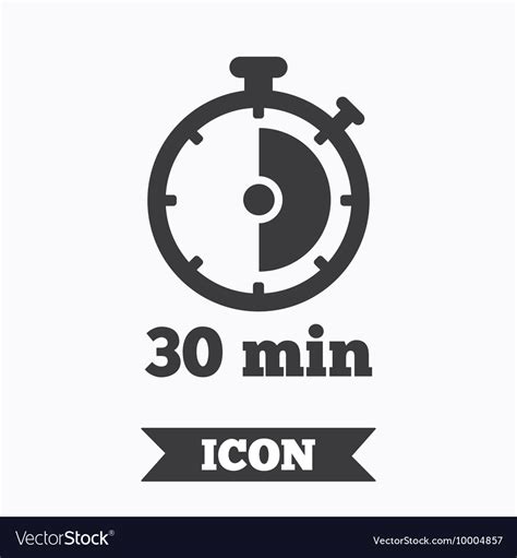 Timer sign icon 30 minutes stopwatch symbol Vector Image