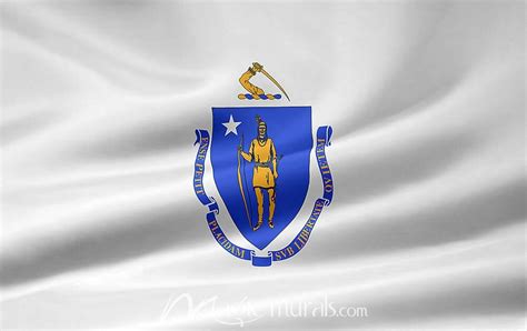 Massachusetts State Flag Wallpaper Mural by Magic Murals