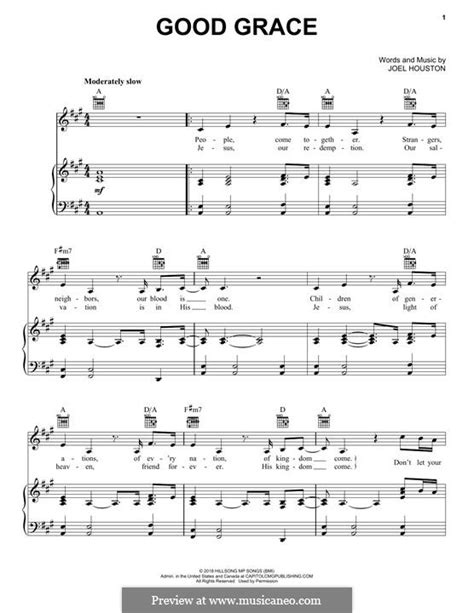 Good Grace (Hillsong United) by J. Houston - sheet music on MusicaNeo