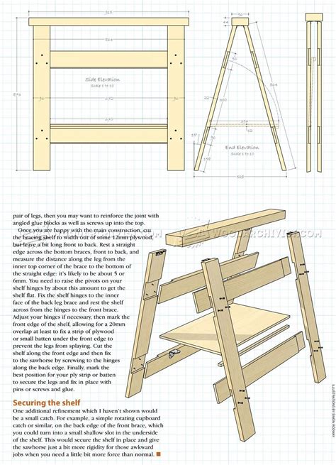 #1342 Folding Sawhorse Plan - Workshop Solutions | Sawhorse plans, Sawhorse, Folding sawhorse