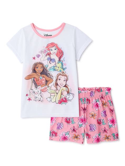 Disney Princess Girls Pajamas Kids PJs Short Sleeve 2PC Pajama Set, 4-12, Pink | Walmart Canada