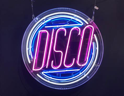 Disco neon – diameter 1m - Kemp London - Bespoke neon signs, prop hire, large format printing