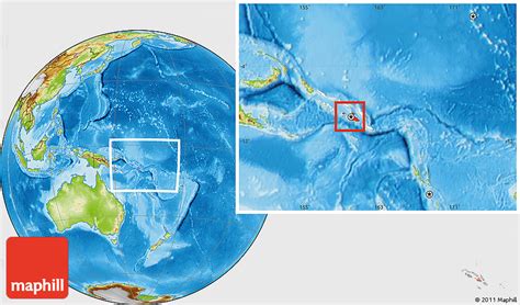 Physical Location Map of Guadalcanal, highlighted country, within the entire country