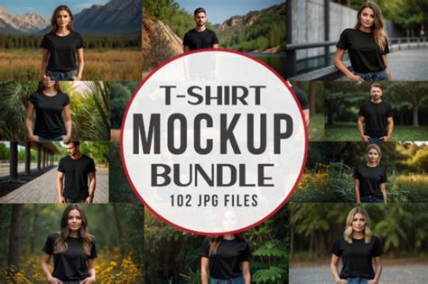 Black T-Shirt Mockup Bundle Graphic by Mockup · Creative Fabrica