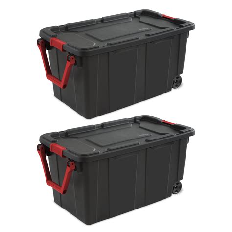 Bins Storage Container Tote 4-Pack Stackable with Lids Lockable Latches 8 Gal