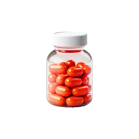 Red Color Pill Bottle 3d Isolated Minimal Icon, Red Color Pill Bottle, Minimal 3d Icon, Bottle ...