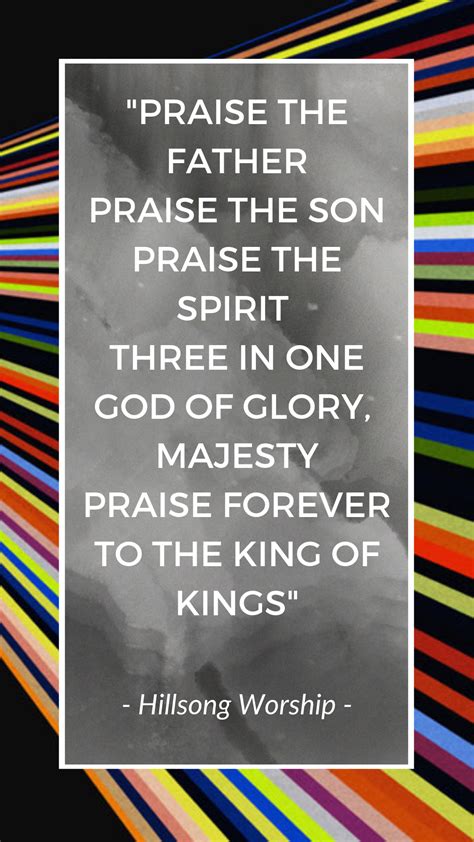 Praise the Father Praise the Son Praise the Spirit Three in One God of glory, Majesty Praise ...