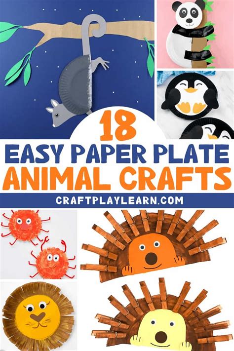 Cute and Easy Paper Plate Animal Crafts - Craft Play Learn