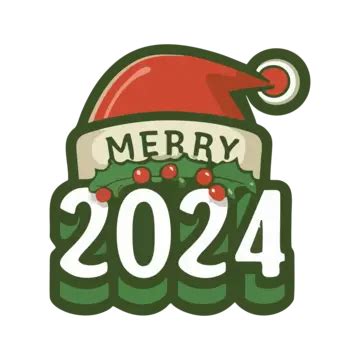 Merry Christmas 2024 Sticker Text PNG Transparent Images Free Download | Vector Files | Pngtree