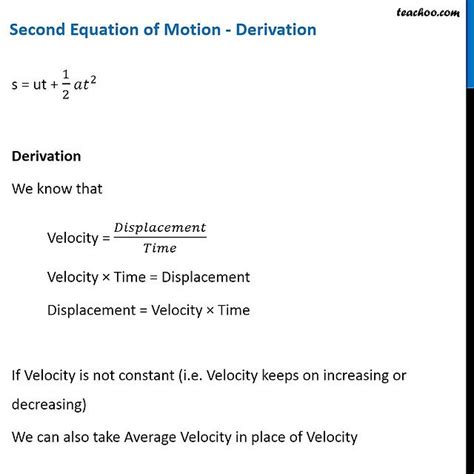 Second Equation of Motion - Exlanation - Motion Class 9 - Teachoo