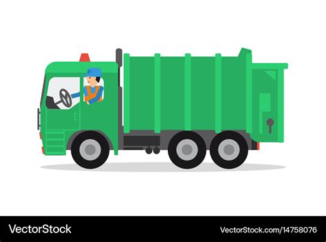 Worker on the garbage truck Royalty Free Vector Image