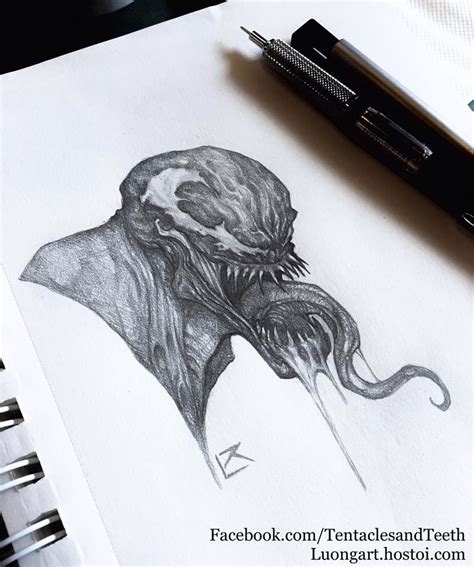 Venom Pencil Sketch by Richard Luong | Venom art, Creature art, Drawings