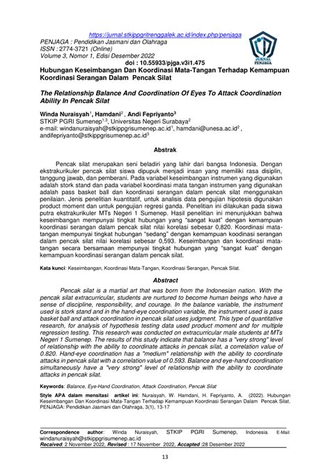 (PDF) Hubungan Keseimbangan Dan Koordinasi Mata-Tangan Terhadap ...