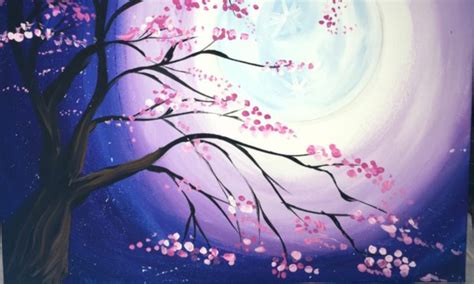 Cherry Blossom Painting - Acrylic - Step By Step Painting For Beginners