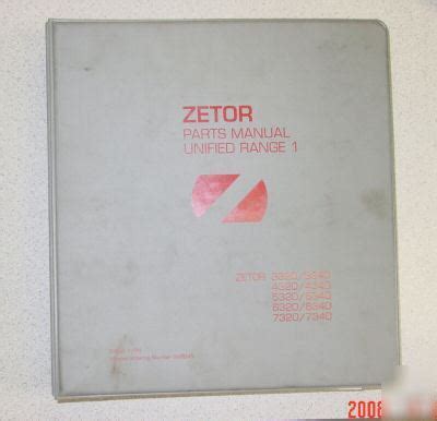 1996 zetor, tractor, parts manual unified range 1