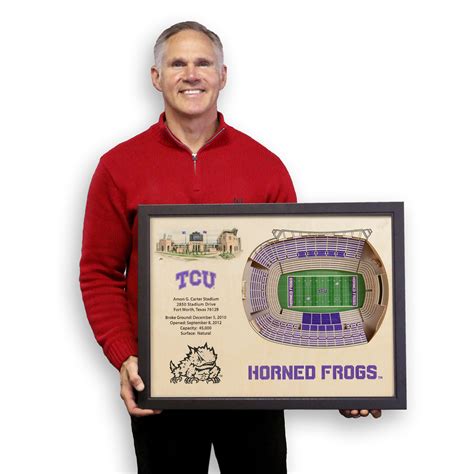 TCU Horned Frogs Amon G. Carter Stadium 3D Wood Stadium Replica — 3D ...