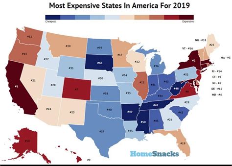 Most Expensive States in America (2019) : r/MapPorn