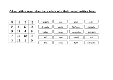 German numbers worksheets | Teaching Resources