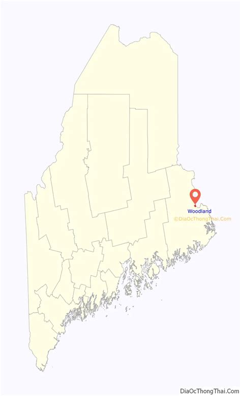 Map of Woodland CDP, Maine