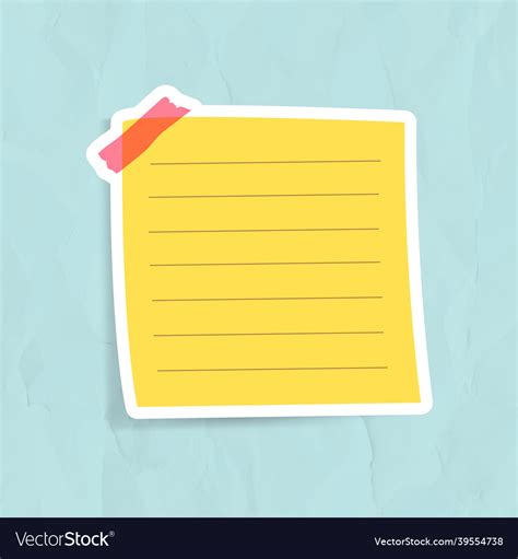 Yellow reminder note sticker Royalty Free Vector Image