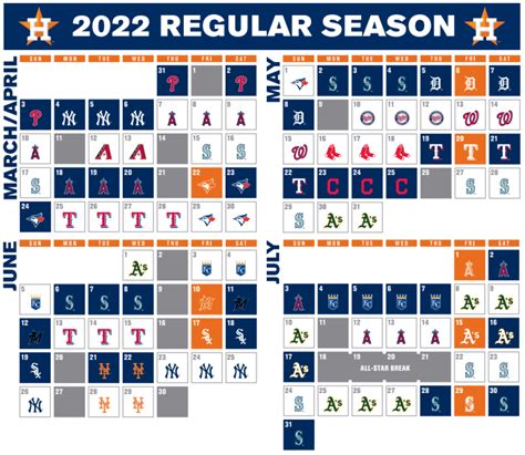 Printable Astros Schedule