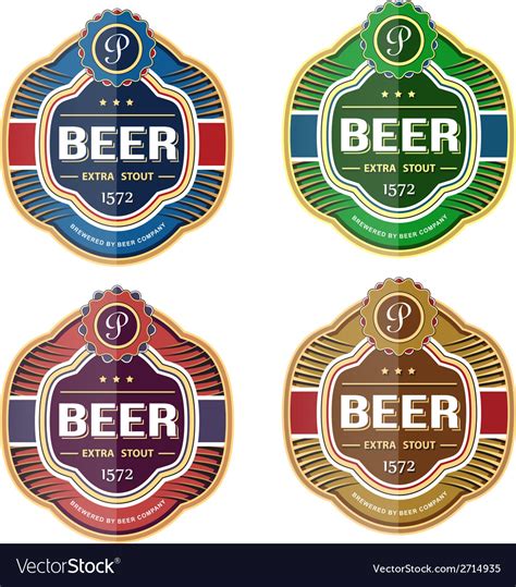 Green beer bottle label template Royalty Free Vector Image