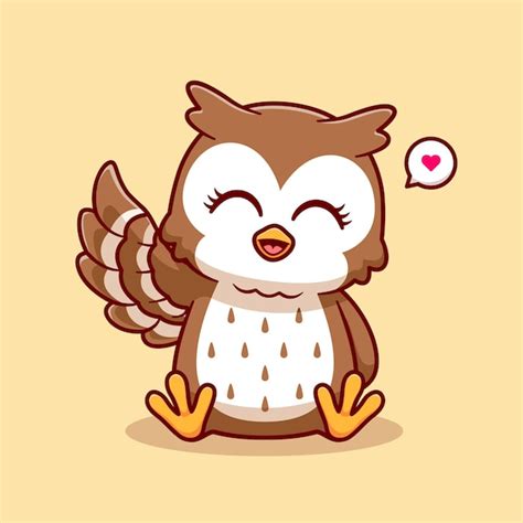 Free Vector | Cute Owl Waving Hand Cartoon Vector Icon Illustration. Animal Nature Icon Concept ...