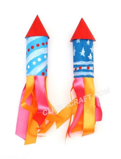 Cardboard Toilet Paper Roll Rockets for Fireworks Craft Vbs Crafts, Crafts For Boys, July Crafts ...