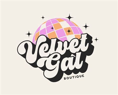 DIY Disco Ball Canva Logo Template Retro Editable Logo Fun Colorful Boho Logo Design Funky ...