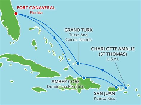 Carnival Caribbean Cruise Routes Map